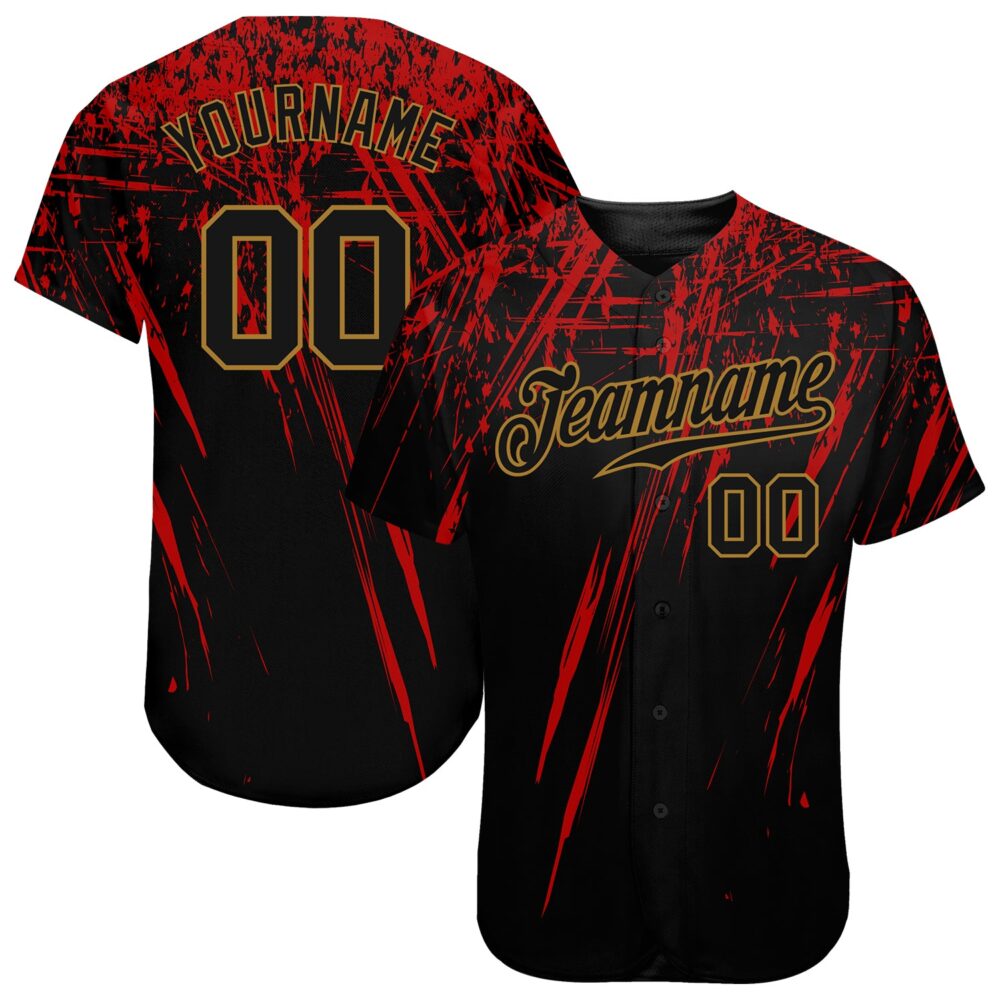 Custom Red 3d pattern baseball jersey | SX-BBFB-25-014